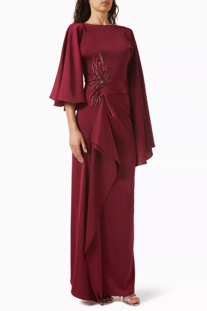 elly-bordeaux-dress-in-mulberry-silk - Soigné Middle East