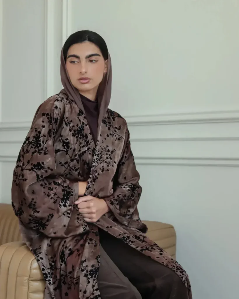 A model wearing an abaya by 343 Studio