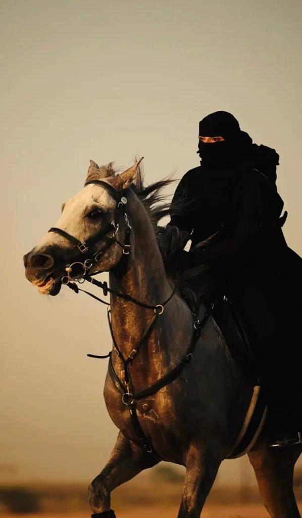 Aamina Shifa riding a horse