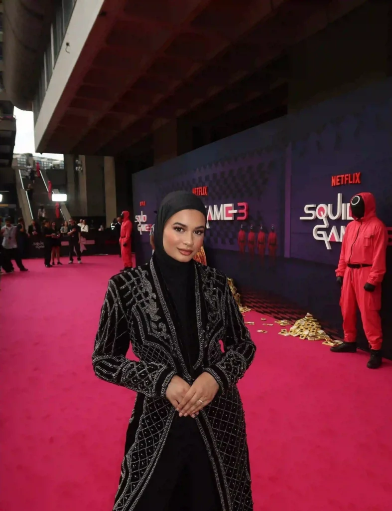 Image of Aminah Ali at the Squid Game red carpet