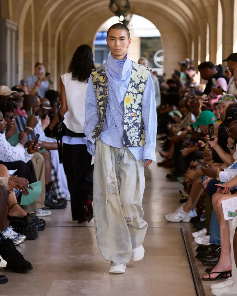 A model walking the runway for Feng Chen Wang SS27