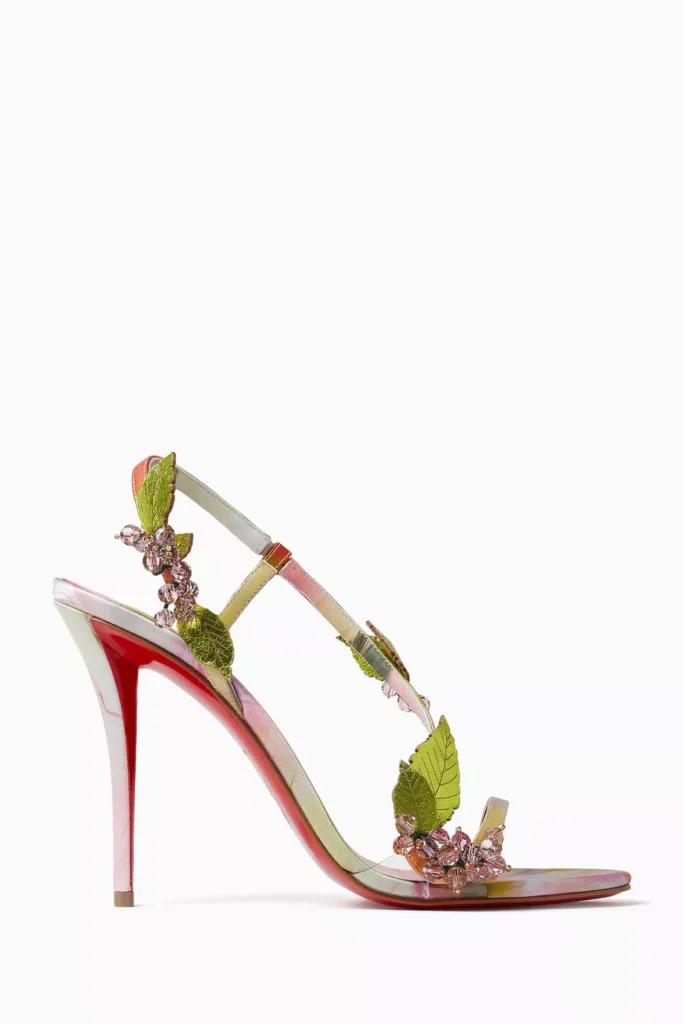 A product image of the Rosa Fruit 100 Sandals in Crepe-satin by Christian Louboutin