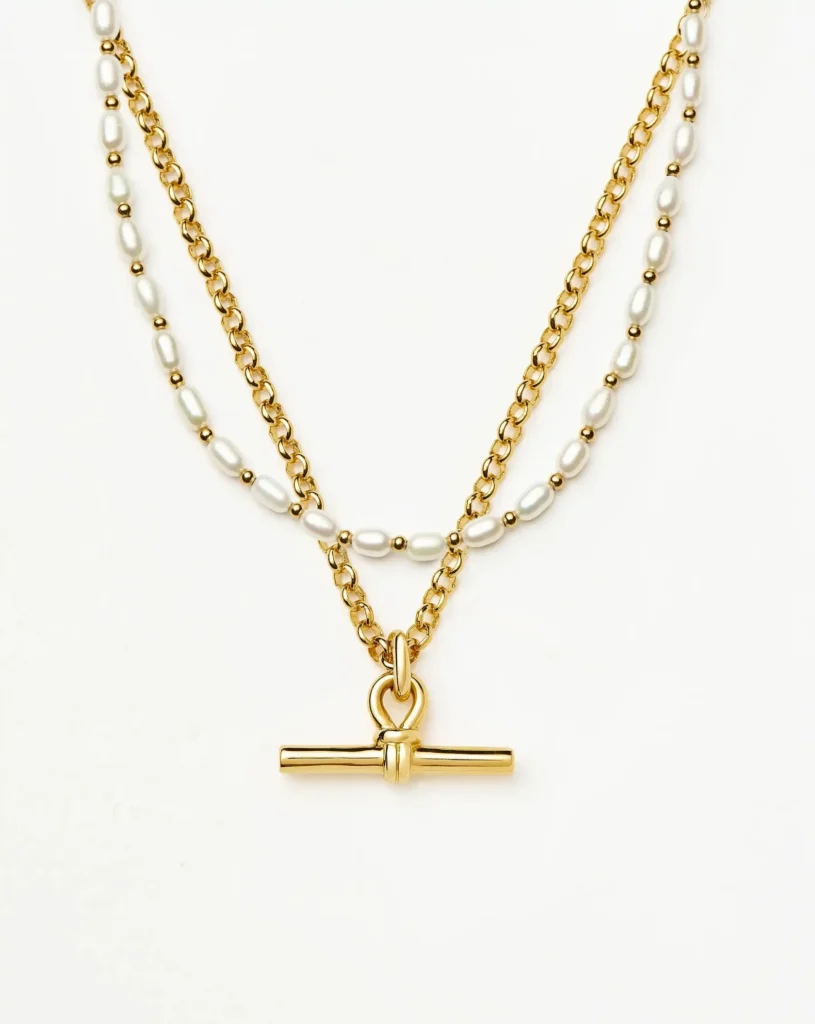 Product image of the Missoma The Andy Pearl Necklace Set
