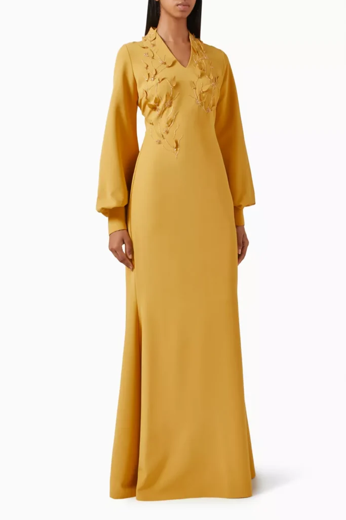 nass-bead-embellished-dress-in-crepe - Soigné Middle East Product image of the NASS Bead-embellished Dress in Crepe