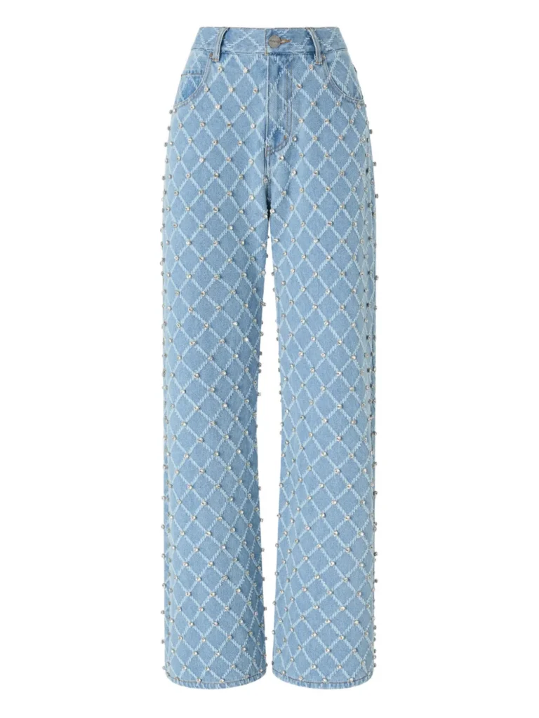A product image of Studded Lattice Jeans by PINKO
