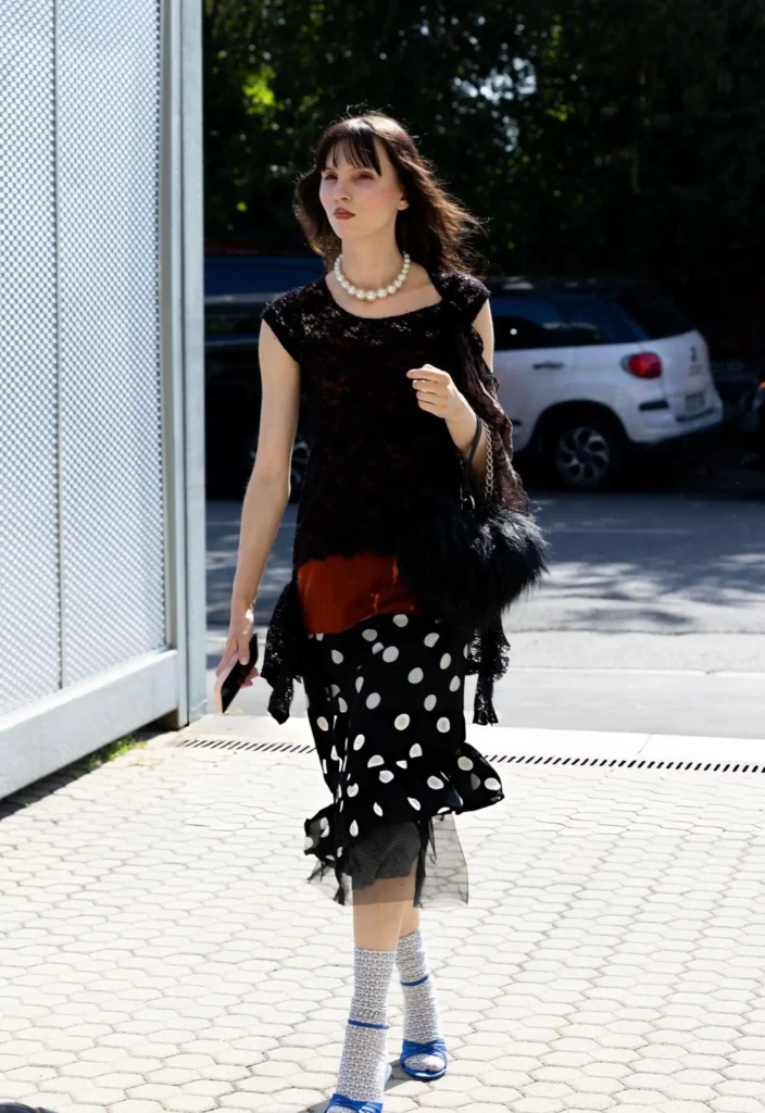 Milena Podda at the Simon Cracker SS27 show