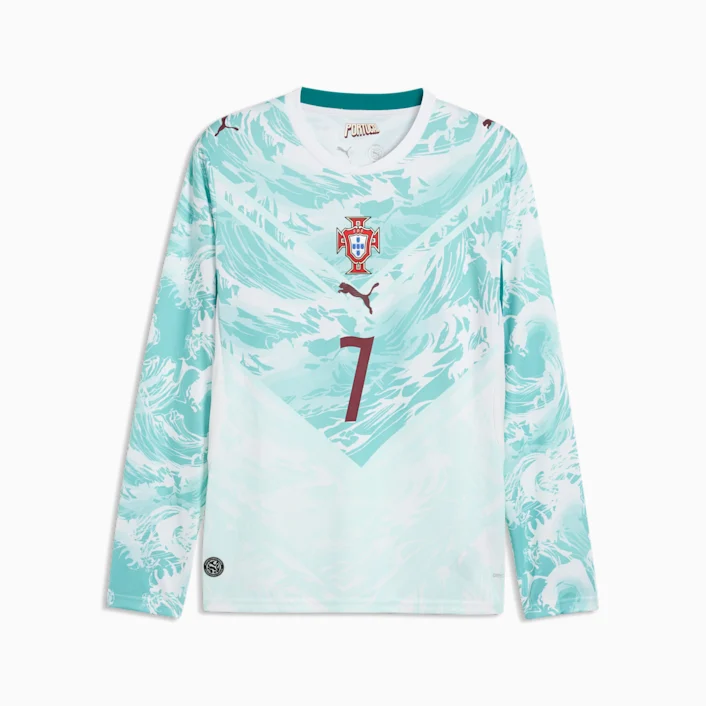 A product image of the PUMA Portugal Long Sleeve Away Player Jersey 

