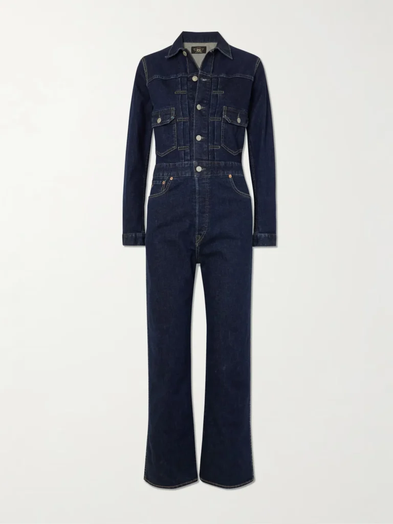A product image of a denim jumpsuit by RRL