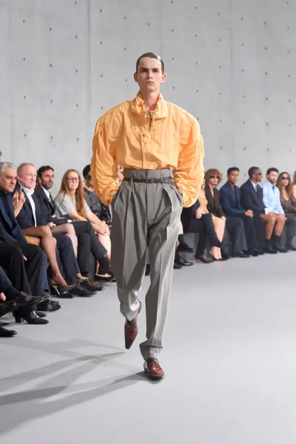 Image of a model walking the Saint Laurent Menswear SS27 show