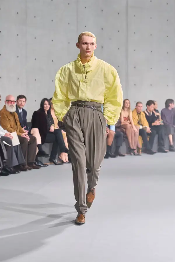 Image of a model walking the Saint Laurent Menswear SS27 show