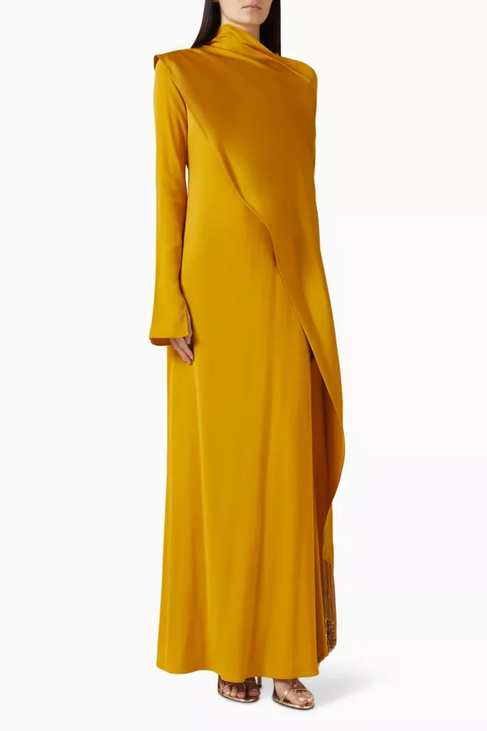 taller-marmo-mounia-maxi-dress-in-crepe-cady - Soigné Middle East A product image of the Taller Marmo Mounia Maxi Dress in Crepe Cady