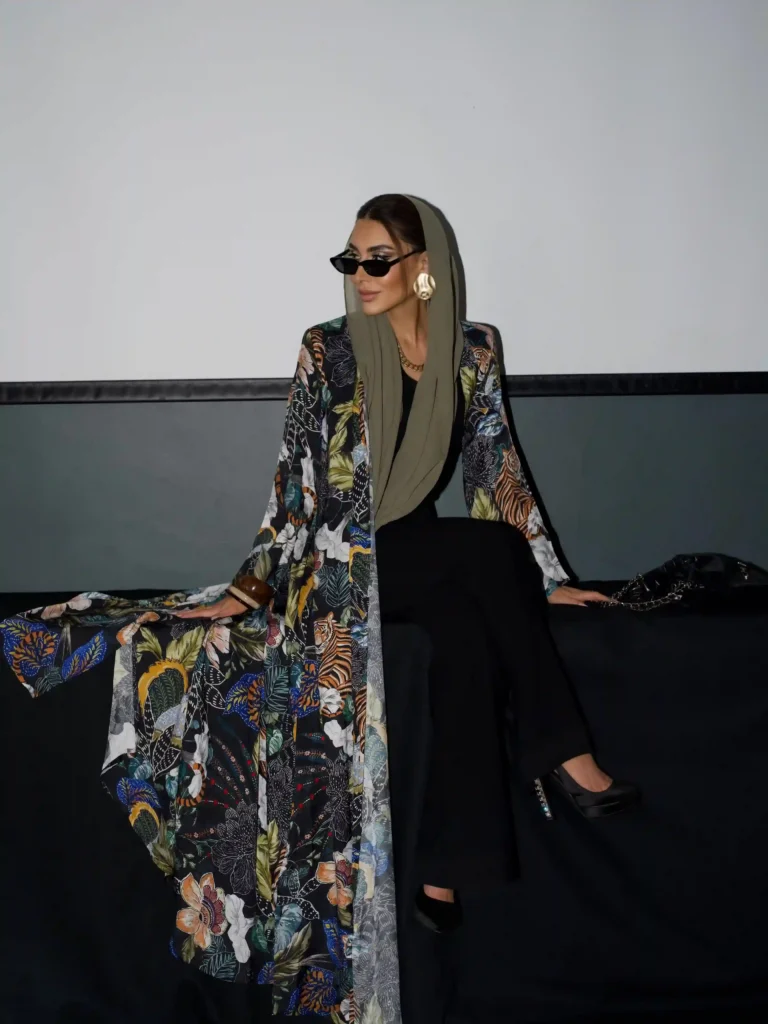 Asma-Alqassim-3 - Soigné Middle East Image of influencer Asma Alqassim in a printed abaya