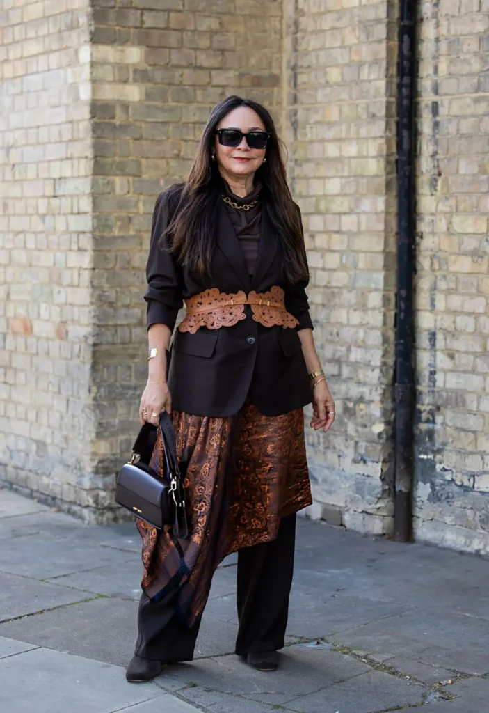 A guest attending London Fashion Week