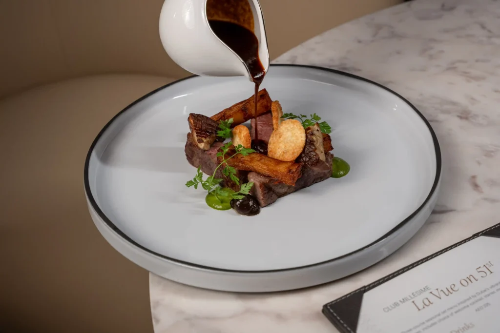 Image of wagyu served at La Vue on 51st