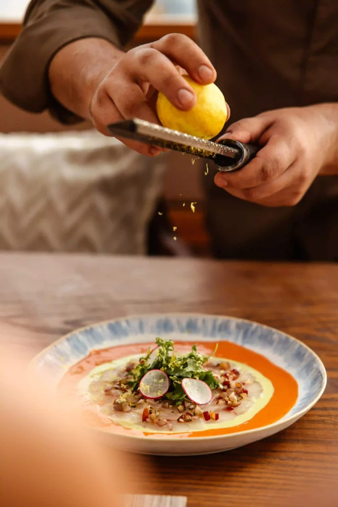 Image of food at Nuska Beach, for our Things to Do in Dubai roundup