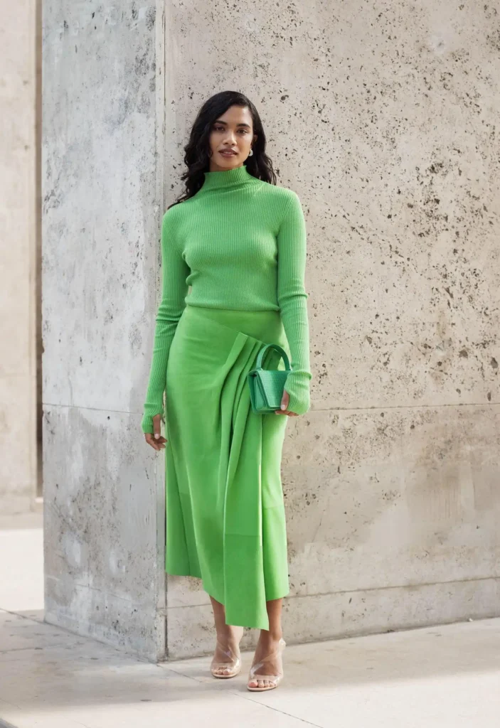 image of a guest attending paris fashion week SS27, for our modest fashion inspo round up