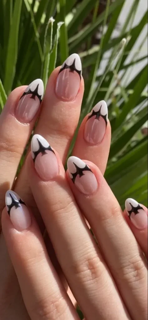 image of bat French nails