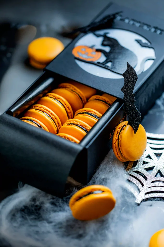 image of Halloween themed macarons from Ladurée, for our Halloween in Dubai round up
