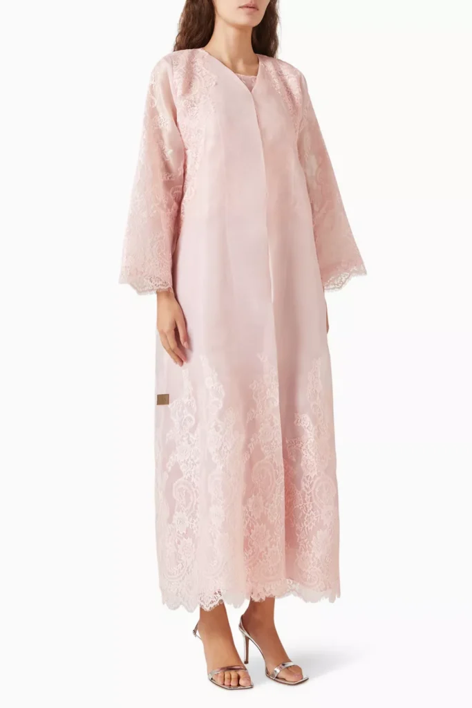 image of Rauaa Official, Lace-Trim Abaya,