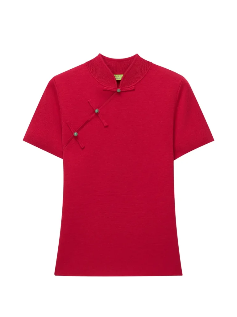 image of Shanghai Tang Qipao Frog-fastening Polo Top