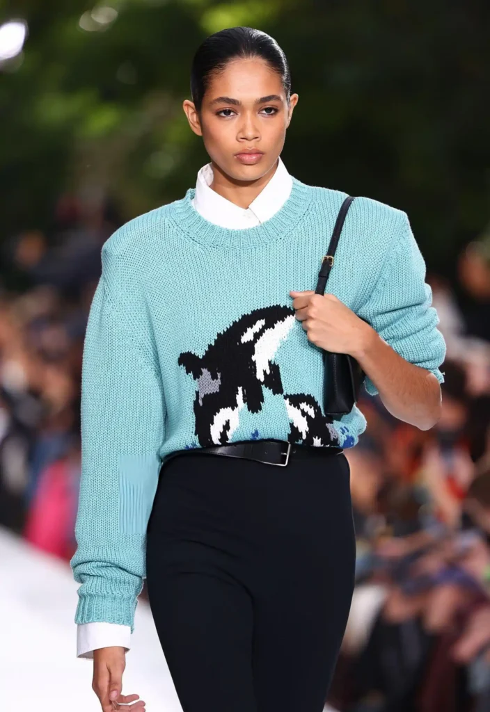 Image of a model walking the Stella McCartney SS27 show, Paris Fashion Week SS27