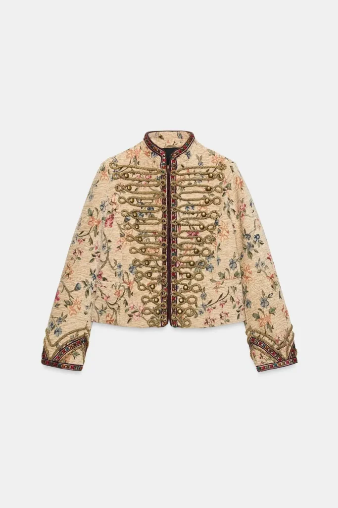 Image of the Zara ZW Collection Embroidered Frog Fastening Jacket